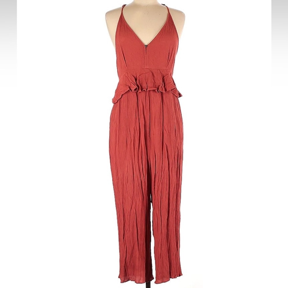 American Eagle size 8 midi v-neck peplum jumpsuit